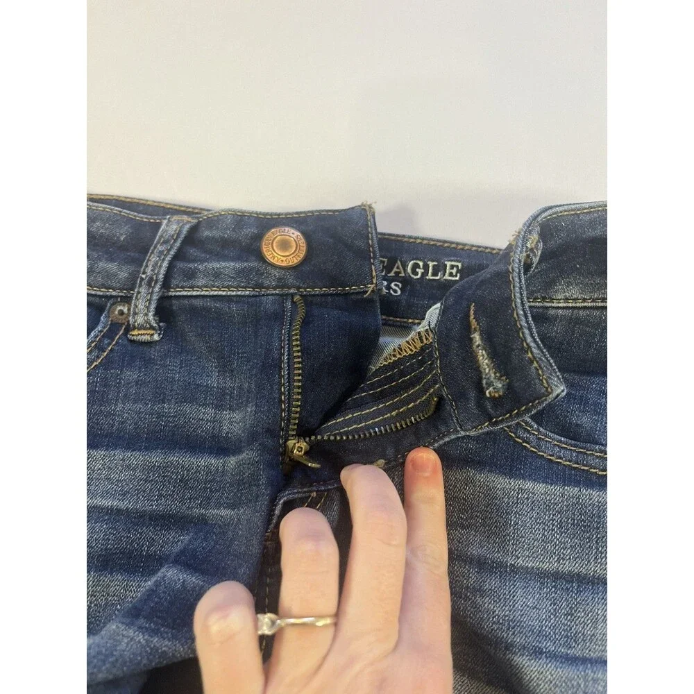 American Eagle Midi Blue Super Super Stretch Womens Denim 0 - Picture 7 of 12